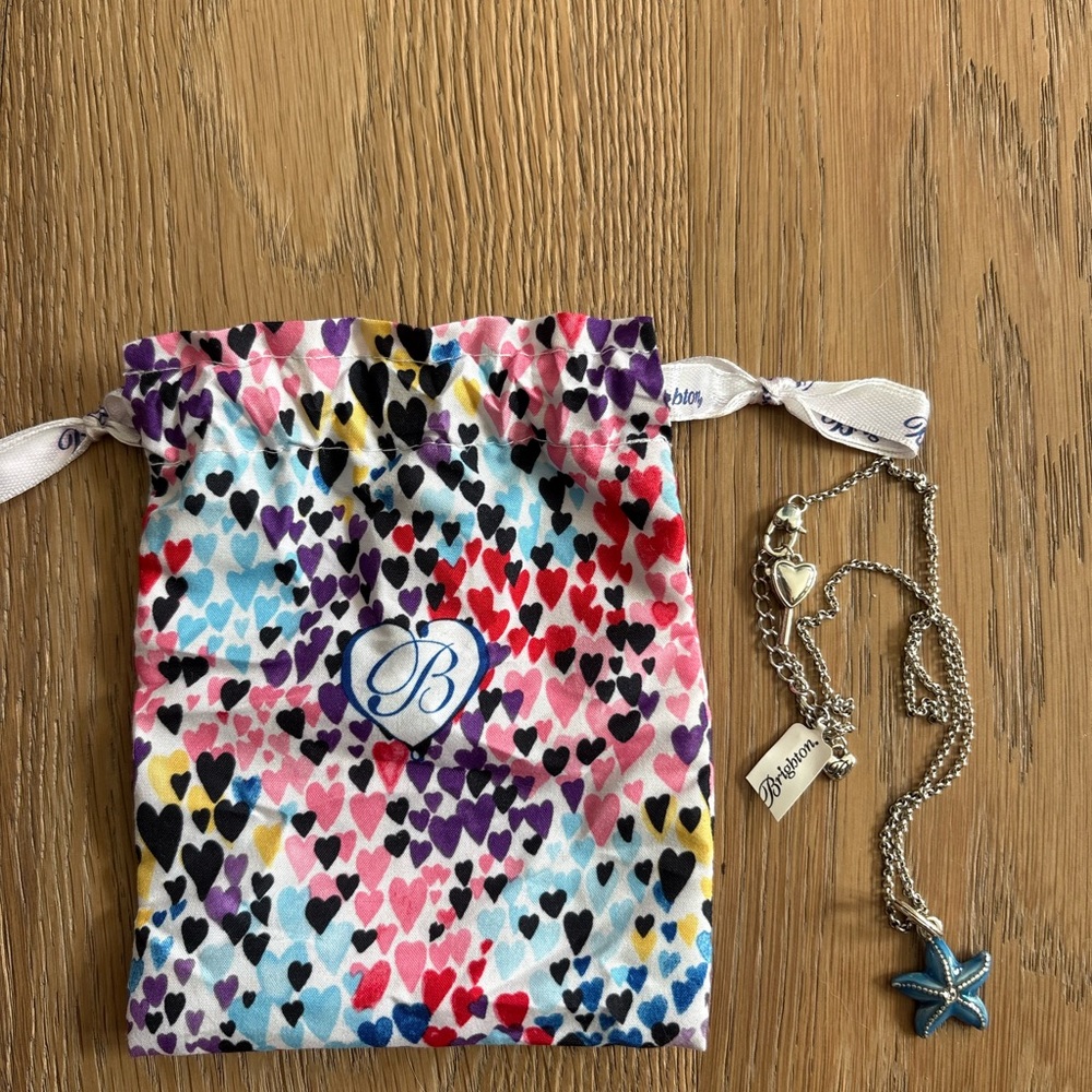 Brighton blue starfish necklace with bag - new
